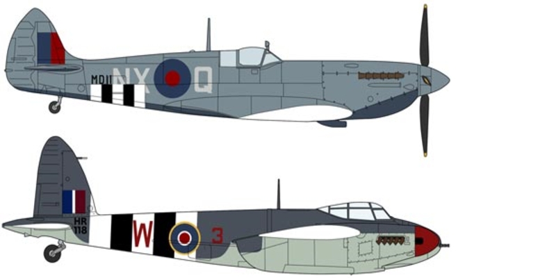 Spitfire MK.VII + Mosquito MK VI Combo  - stavebnica [1:72]