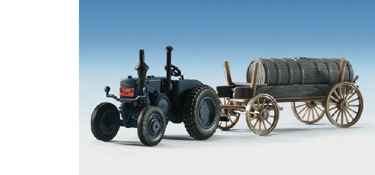 Traktor LANZ + prves so sudom - stavebnica [H0]